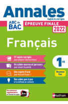Annales bac 2022 - francais 1re - corrige