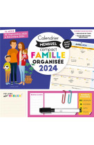 Calendrier compact mensuel famille organisee 2024