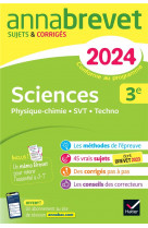 Annales du brevet annabrevet 2024 sciences (physique-chimie, svt, technologie) 3e - sujets corriges