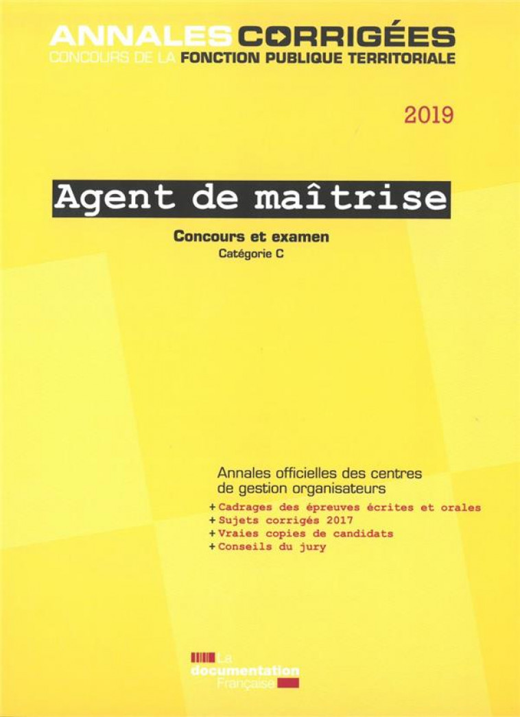 AGENT DE MAITRISE 2019 - CONCOURS - LA DOCUMENTATION FRA - ECOLE DU LOUVRE